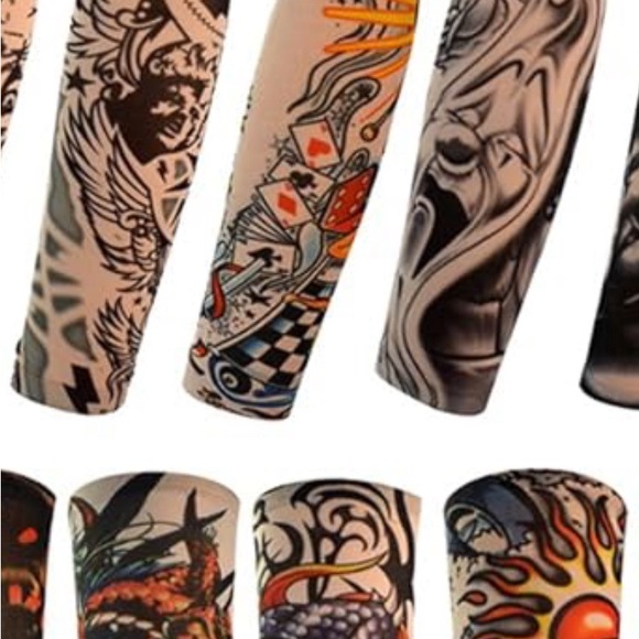 19 pcs Arts Fake Tattoo Sleeves Temporary Designs Unisex Tiger Crown Tribal NIP - Picture 5 of 7
